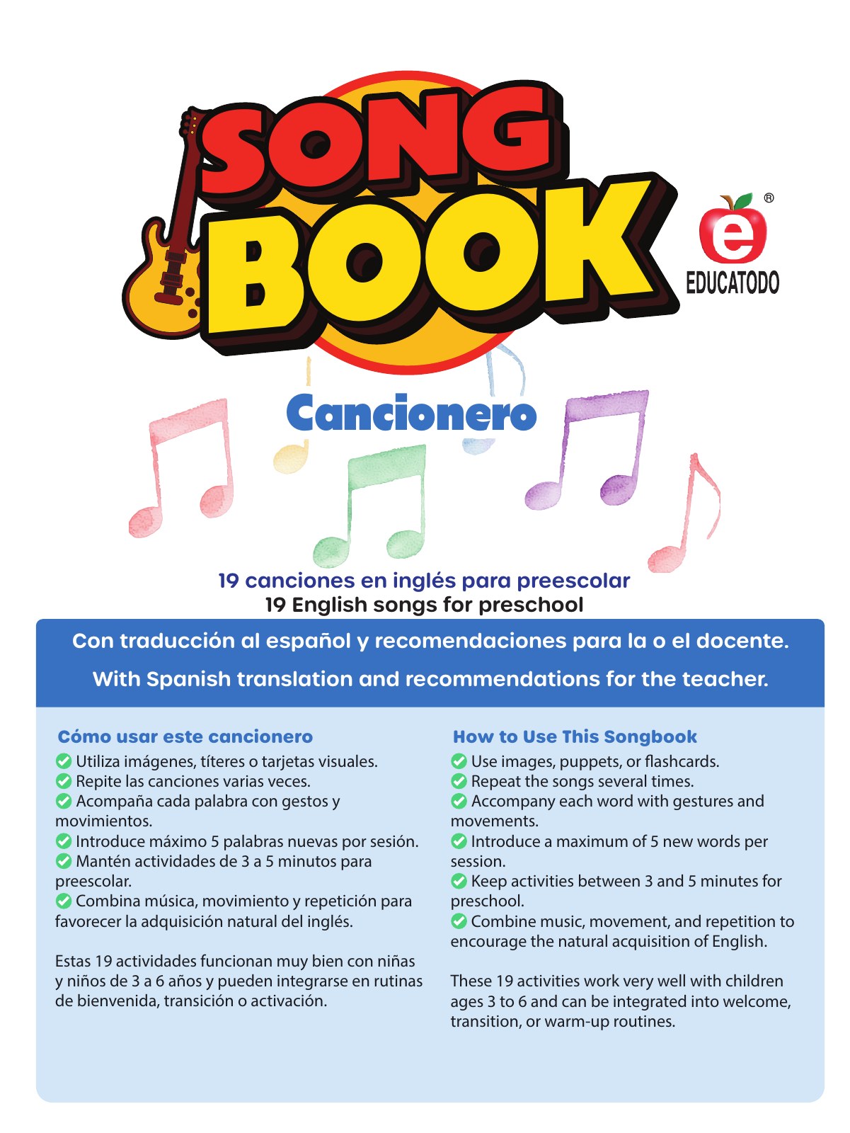 Portada del Cancionero Educatodo, edición actualizada
